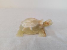 Small Onyx Stone Turtle Sea Marine Animal Sculpture Figurine Ornament