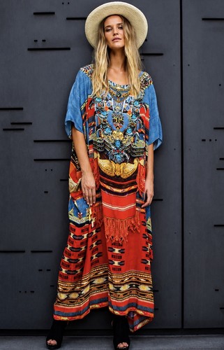 Camilla wanderess silk kaftan - silk,