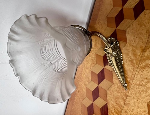 Vintage gilt brass wall lamp - vintage,