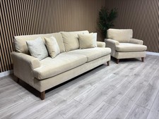 Furniture Village JACKSON Fabric Velvet 4 Seater Sofa + Armchair - RRP £1,840