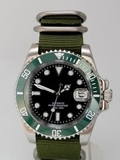 Mens ' KERMIT' Sub Black Green Divers  Watch NH35 SEIKO TMI Automatic 100 WR