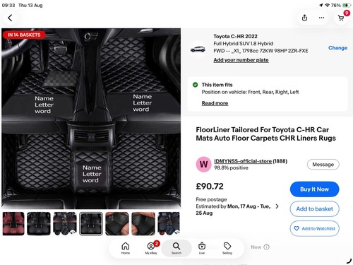 Car mats and - boot, cover