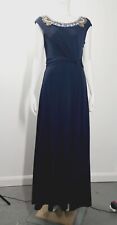 MONSOON - Size 12 Navy Blue Cap Sleeves Grecian Beaded Dress Bridesmaid Wedding