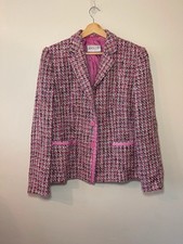 Basler Pink Tweed Jacket UK 16 / EU 42 – Bouclé Blazer with Silk Blend