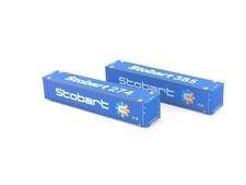 Dapol 2F-028-219 45ft Curtainside Container Set (2) Stobart/TESU