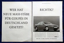 Opel Calibra Turbo with 204 hp, original advertising from 1992, double-sided!!