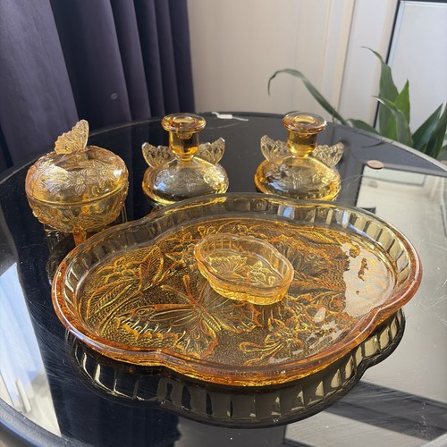 Vintage amber glass - vintage, set