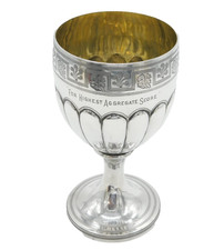 George III Sterling Silver Fluted Wine Goblet Chalice Antique 1804 London