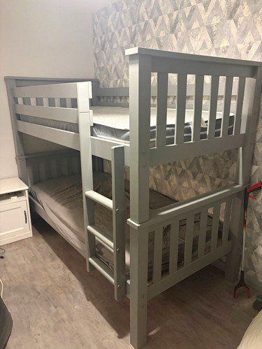Grey painted wooden single - grey,