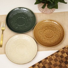 Set Of 6 Embossed Leaf Side