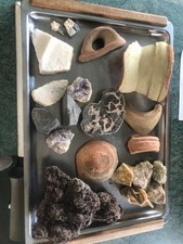 ancient artifacts from ruins of pompeycollected on site 1969 Lava from vesiuoois