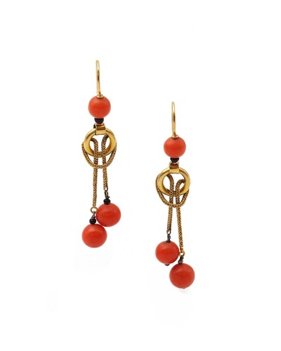 Napoleon iii coral earrings - napoleon,