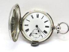 1883 full hunter pocket watch solid silver case very good condition & working.