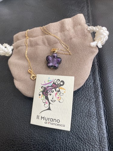 Murano glass flower pendant - murano,