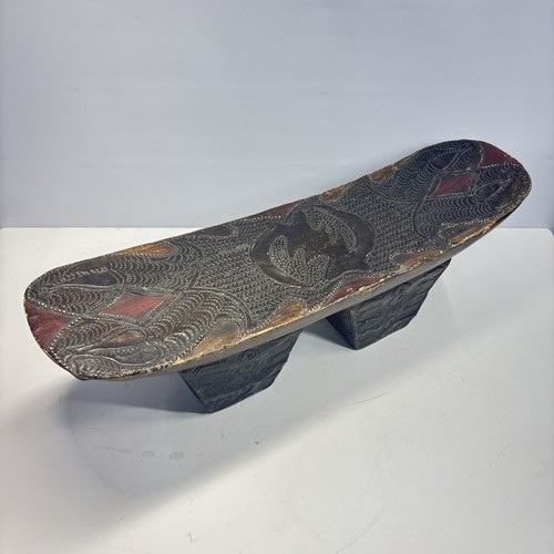 African carved wooden stool - african,