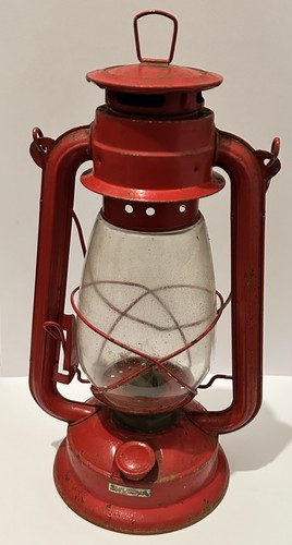 Vintage red hurricane lantern - vintage,