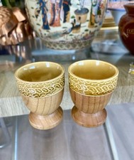 Vintage Pair of Ceramic & Teak