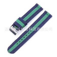 High quality striped canvas nylon watch band 20 22mm quick release sport strap