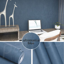 Plain Blue Linen Effect Wallpaper Textured Wall Paper for Living Room Bedroom 9M
