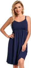 Nursing Nightdress with Built in Bra Sleeveless Breastfeeding Nightgown