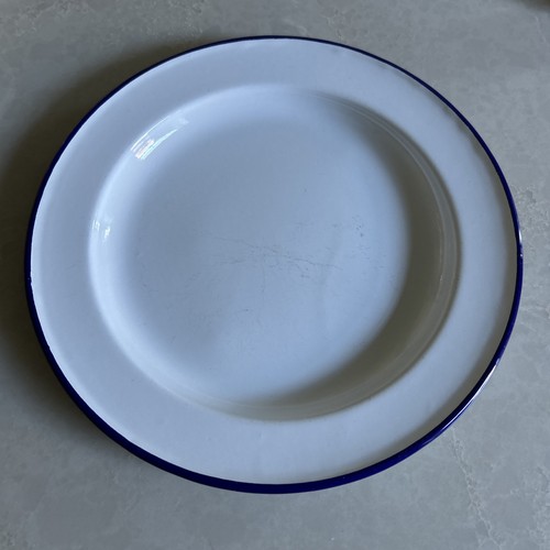 Vintage white enamelware - white, plate
