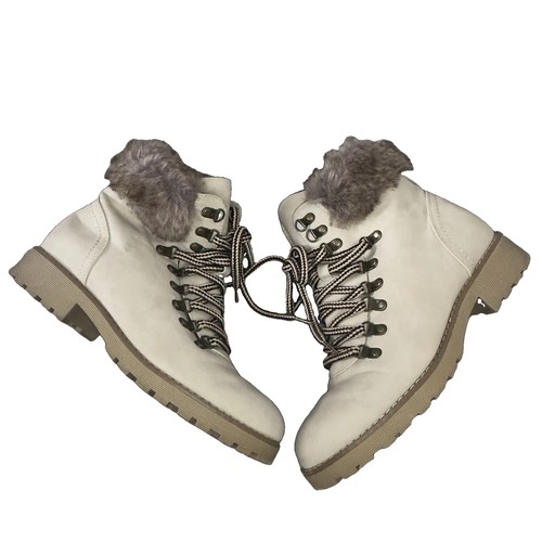 Cream faux fur trim hiker - f&f,