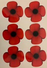 12x Poppy Stickers  - Poppies