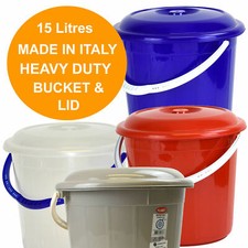 20 Litres Large Plastic Bucket with Lid Handle Small Large Storage Bucket Bin
