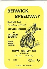 BERWICK V RAYLEIGH 10/7/1970 BLANK SPEEDWAY PROGRAMME