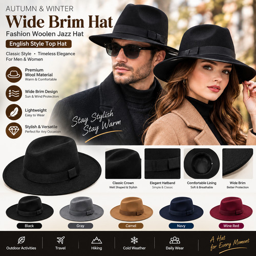 Mens wide brim fedora - wide,