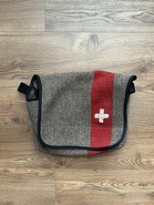 Vintage Swiss Army Wool Blanket Messenger Bag Military Surplus Satchel Handmade