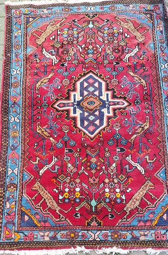 Antique carpet rug hand made - rug,