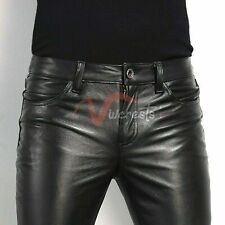 Mens Black Leather Party Pants
