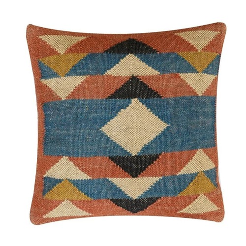 Vintage throw pillow - pillow, jute