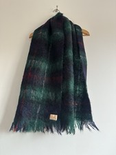 All Mohair Pile Scarf Checked
