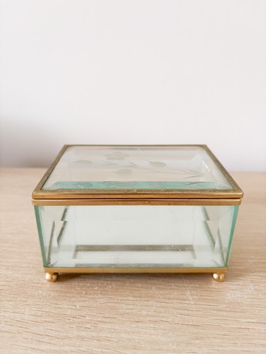 Vintage mele brass tone glass - tone,