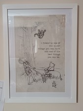 Winnie The Pooh Sketch Framed Poster With Friendship Quote 45cm x 33cm