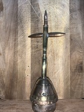 WW1 Trench Art Crucifix Mounted On End Part of Shell