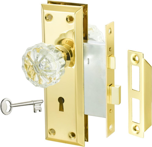 Gold mortise lock set - mortise,
