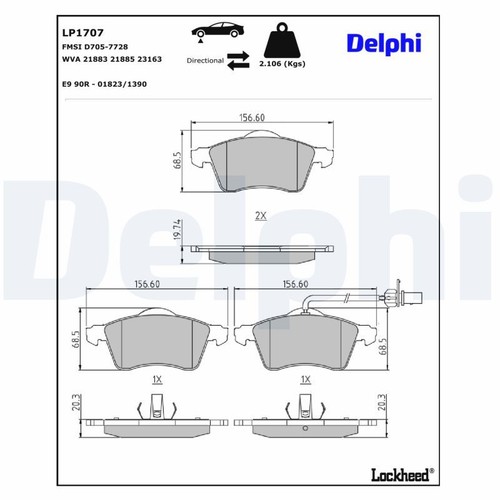 Lp1707 brake pad set - pad, set,