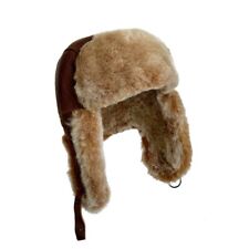 Handmade Russian Real Sheepskin Shearling Trapper Hat Ushanka Aviator