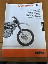 Genuine KTM 2007 Owners Handbook Manual 250 400 450 525 EXC-F XC-F XCW Racing (P