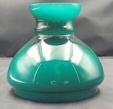 Small vintage emerald green cased glass student oil lamp shade - fitter 12.25 cm