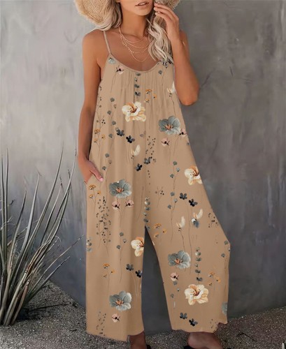 Ladies print overalls - print,