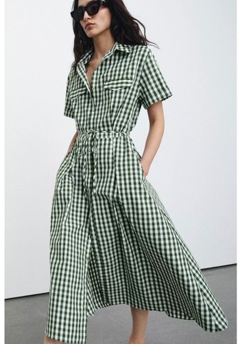 Zara new woman midi gingham - new,