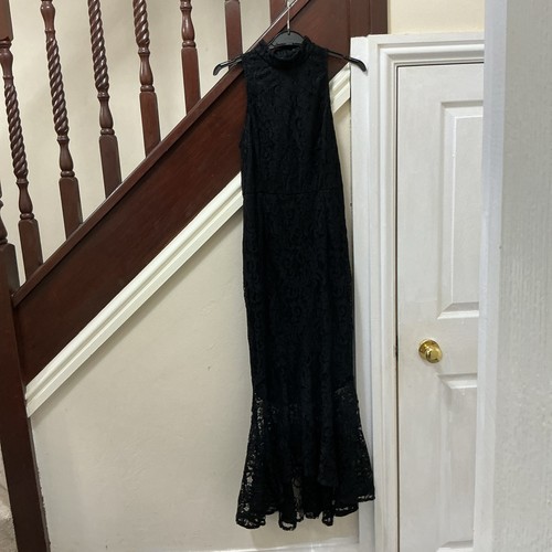 Black lace fishtail dress - fishtail, from