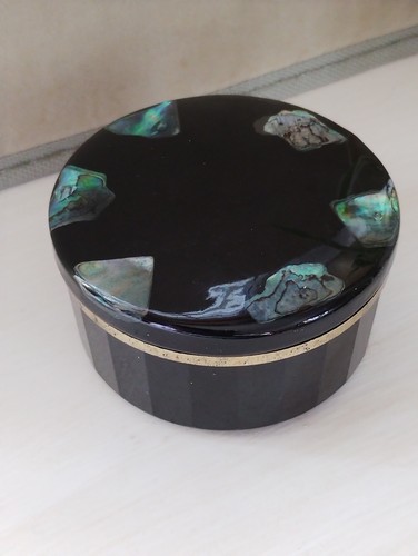 Vintage paua shell black - vintage,
