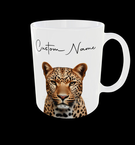 Personalised leopard mug - leopard,