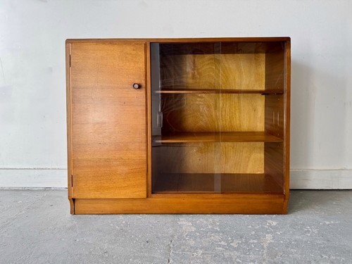 Vintage glass bookcase cabinet - vintage,