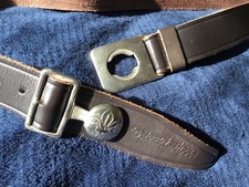 Vintage scout leather belt with official silvertone buckle.